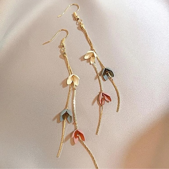 COPY - Petal Drop Tassel Earrings - Picture 3 of 5